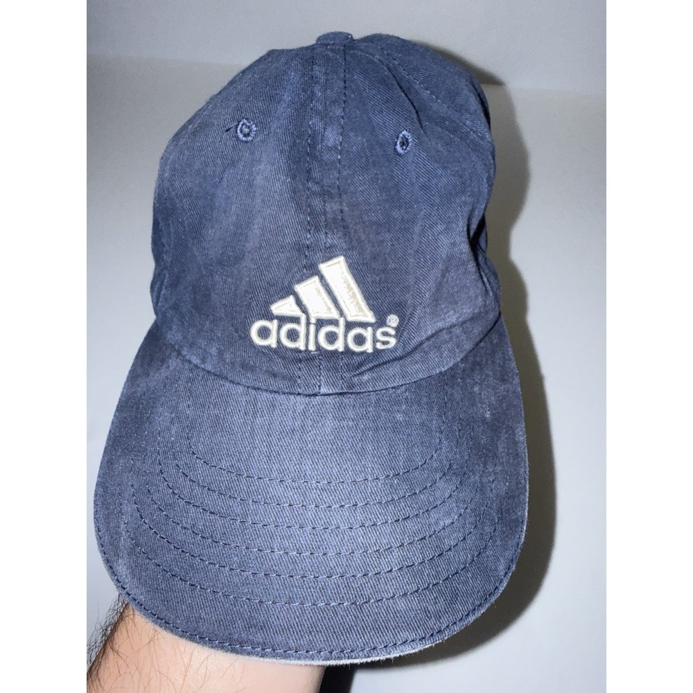 Adidas Navy Blue Adjustable Dad Hat Cap Embroidered Logo Strapback Unisex USA